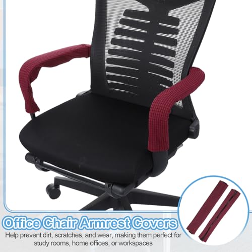 PATIKIL 18x4.3in Office Chair Armrest Covers, 1Pair, Burgundy - color: Burgundy, size: 18"