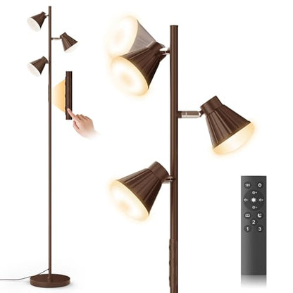 SIBRILLE 36W LED Tree Floor Lamp with Remote for Living Room Bedroom - color: Brown