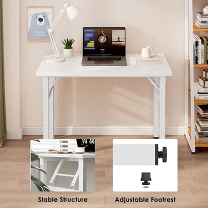 Need Small Folding Computer Desk, 35.8 Inch Writing Table, White - color: White, size: 35.8 inches