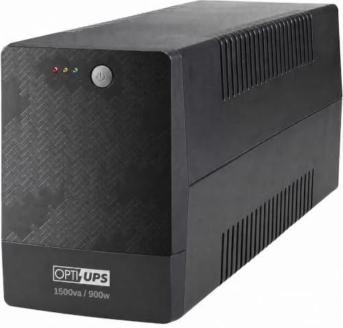 OPTI-UPS (European 230 Volts) Line Interactive UPS Battery Backup with AVR Surge Protection - Uninterruptible Power Supply – Please See Picture (Black, 1500va) - size: 1500va