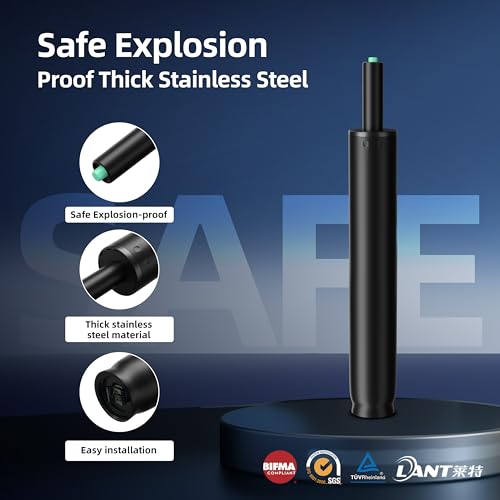 MASTERY MART Office Chair Gas Lift Cylinder Replacement, 4" Travel Length, Heavy Duty 1000 lbs, Hydraulic Pneumatic Shock Piston, Universal Size Fits Most Office Chairs, Class 4, Matte Black - color: Matte Black