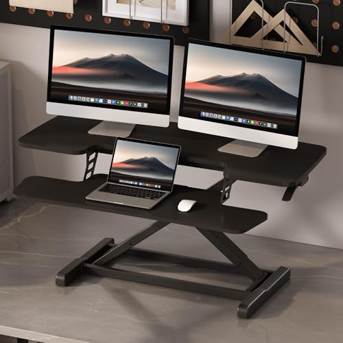 FLEXISPOT Standing Desk Converter, 40", Black - color: Black, size: 40"