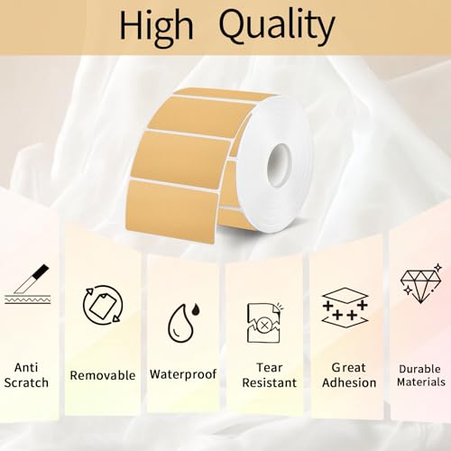 Brown Thermal Labels Stickers, 3x2 inch Direct Thermal Labels Stickers for Shipping, Barcode, Address, Perforation Line Design- 300 Pcs - color: Kraft Color, size: 2*3 inch/1 roll