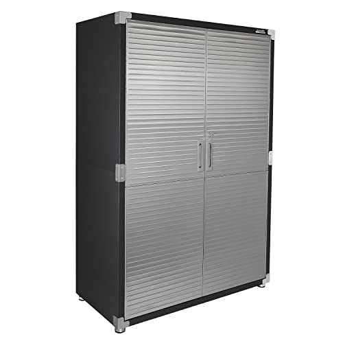 Seville Classics UltraHD Solid Steel Lockable Metal Storage Cabinet Locker Organizer with Adjustable Shelves for Garage, Warehouse, Office, Classroom, Graphite, 48" W x 24" D x 72" H - color: Graphite, size: 48" W x 24" D x 72" H