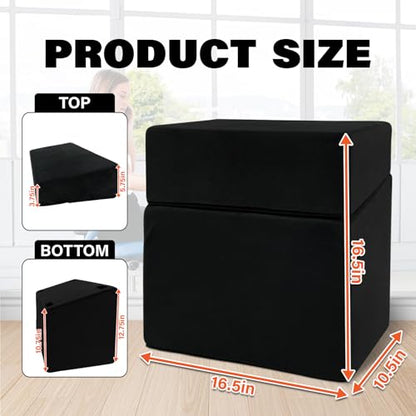 Adjustable Foot Rest Under Desk with 3 Adjustable Heights High-Density Foam Ergonomic Footrest for Office, Home, Travel Airplane, Removable Washable Cover for Back Pain Relief Posture Support (Black)