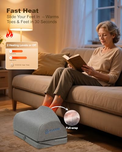 Comfier Under Desk Foot Rest at Work with Heat,Vibration,3 Height Under Desk Foot Rest for Office Chair，Foot Heater Foot Warmer, Ergonomic Heated Footrest,Gaming Chair Footstool,Computer Desk Use - color: Gray
