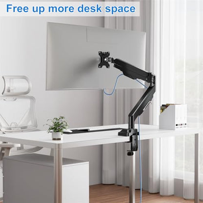 Single Monitor Mount for Max 43" Ultrawide Computer Screens | Hold up 2.2-33lbs Premium Monitor Arm Full Motion Gas Spring Heavy Duty Desk Mount Adjustable VESA Mount 75x75/100x100mm - style: Max 43"