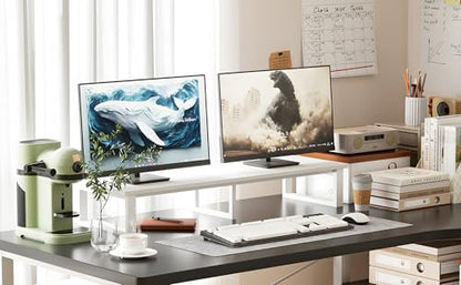 aboxoo 45" TV Riser for 32-60 inch TV, TV Shelf with Steel Legs - color: White, size: 45 inch