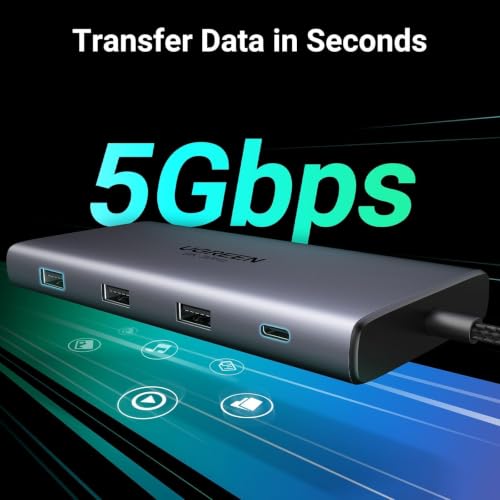 UGREEN USB C Docking Station Dual Monitor, 10-in-1 Laptop Dock with 2 HDMI
