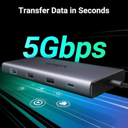 UGREEN USB C Docking Station Dual Monitor, 10-in-1 Laptop Dock with 2 HDMI