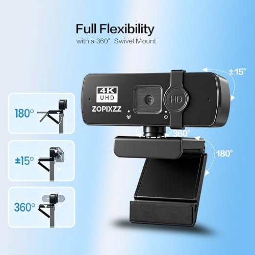 4K Webcam with Tripod, PC Ultra HD Web Camera with Microphone, PDAF Autofocus,Privacy Cover,USB A & USB C Adapter, Plug & Play,Ideal for Business Meetings&Live Streaming - size: Webcam X60 4K Kit