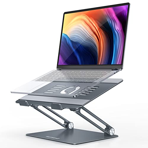 Lamicall Adjustable Laptop Stand for Desk for MacBook Air Pro HP 10-17.3'' | Aluminum Computer Notebook Holder, Portable Laptop Riser, Foldable Ergonomic Office Desk Accessories for Dell XPS - color: 3-Gray