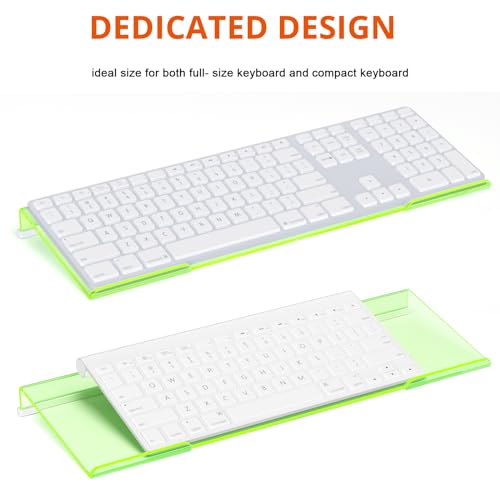 Richboom Epoptic Green Acrylic Tilted Computer Keyboard Holder for Easy Ergonomic Typing, Keyboard Stand for Office, Home, School, Fluorescent Green - color: Fluorescent Green