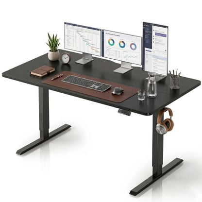 CubiCubi 63 x 28 Large Standing Desk, Height Adjustable Electric Computer Desk, 28" Deep Desktop, Sit Stand up Home Office Workstations with Preset Heights, Black - color: Black, size: 63 x 28
