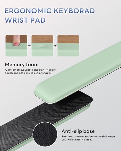Laborio Computer Keyboard Wrist Rest, Keyboard Riser Stand for Desktop - color: Green