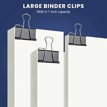 EFOK 72 Pcs Extra Large Binder Clips 2 Inch Big Black Paper Clip - size: 2 Inch