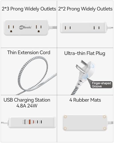 PD30W USB C Travel Power Strip,Cruise Power Strip with 5 USB(3 USB-C) Ports and 4 Outlets, Braided Extension Cord 5Ft, 30W Fast Charging Station Compatible with MacBook Laptops iPad Pro iPhone Samsung - size: 5 FT, style: 4AC+2U3C