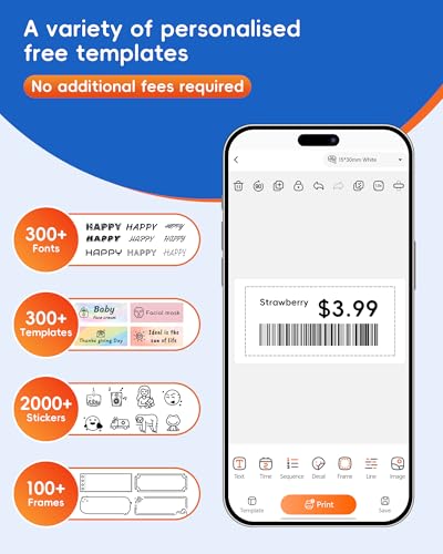 B21 Label Maker Machine with Tape, 2-Inch Wide Waterproof Tape, Bluetooth Portable Label Maker for Small Business, Office, Home, School Organization - color: White-Grey, style: Machine + 1 Tape