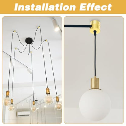 Cable Anchors Desk, 3 Sets Gold Adhesive Phone Charger Holders for Cords Adjustable Wire Organizers Gold Cord Management Clips Nightstand Office Swag Hook for Chandelier Ceiling Lights Cable