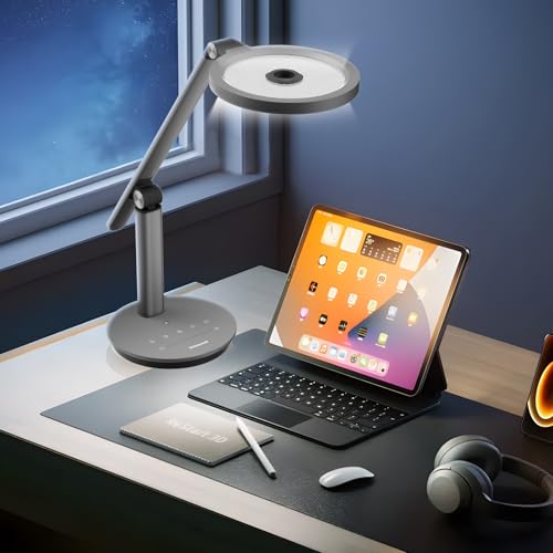 Honeywell H6 Desk Lamp for Home Office, Dimmable Reading Table Light, Gray - color: Gray