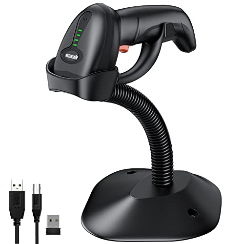 Bluetooth Wireless Barcode Scanner with Auto-Sensing Stand,Putting on Stand to Scan Automatically Sense Scanning 2D QR Bluetooth Barcode Scanner with Battery Level Indicator More-to-one Mode - color: Bluetooth Barcode Scanner with Auto-Sensing Stand
