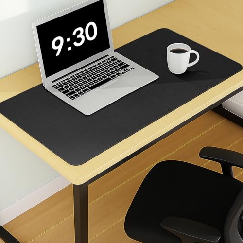 Warmstar Leather Table Cover 16 x32 Inch, 1.8MM Thick PVC Table Protector Waterproof, Desk Cover Protector Non-Slip Table Pad for Kitchen, Dresser, Gaming Desk,Dining Room Table - color: Black, size: 32" x 32"