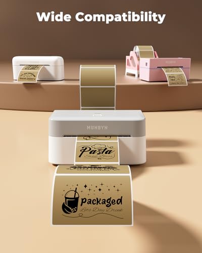 MUNBYN 3x2 Thermal Labels, 500 Sheets/1 Roll, Brown - color: Brown, size: 3x2"