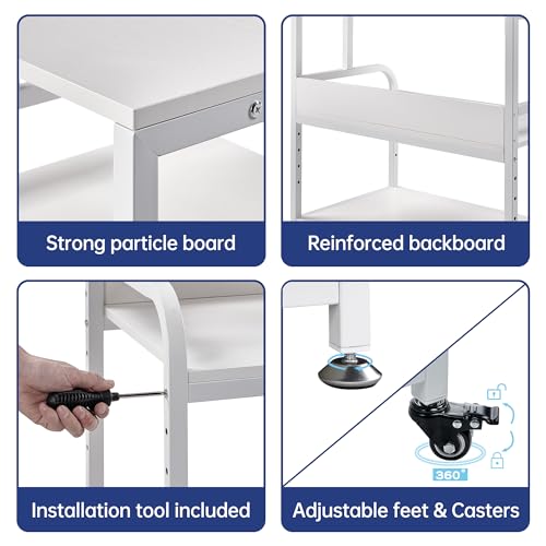 Fannova 32.3"x18.9"x32.1" Extra Large White Printer Stand with Storage - color: White, size: 32.3"W x 18.9"D x 32.1"H