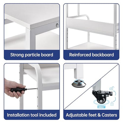 Fannova 32.3"x18.9"x32.1" Extra Large White Printer Stand with Storage - color: White, size: 32.3"W x 18.9"D x 32.1"H