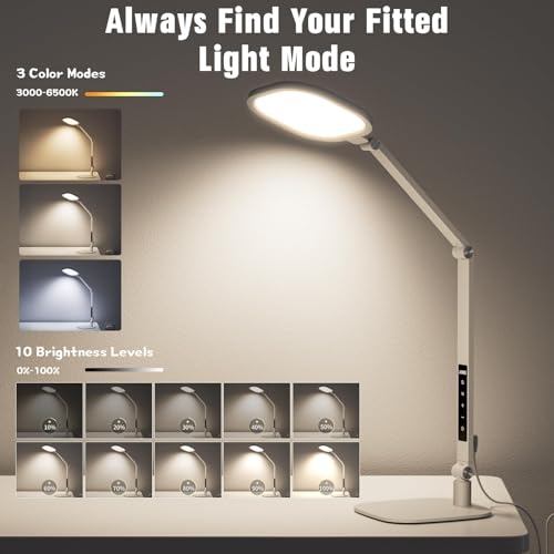 LitONES Eye-Care Desk Light for Video Calls Home Office-White - color: White - 1 Pack