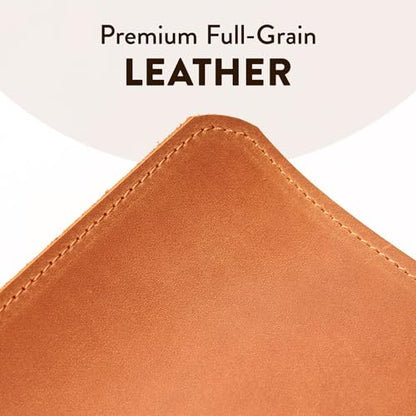 Handmade Leather Desk Mat 32" x 16" – Large Leather Desk Pad Protector for Office, Home & Gaming Setup, Smooth Writing & Mouse Surface, Premium Leather Desk Blotter, Warm Brown