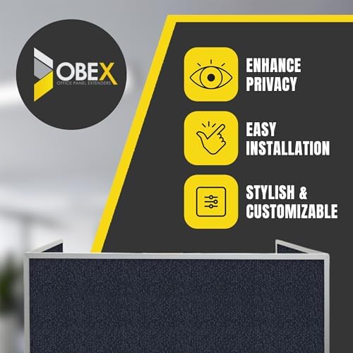 OBEX Acoustic Mounted Screen Privacy Panel Table Top Separator, Sound Blocking Desk Divider (Slate, 18" X 48") - color: Slate, size: 18"H X 48"W