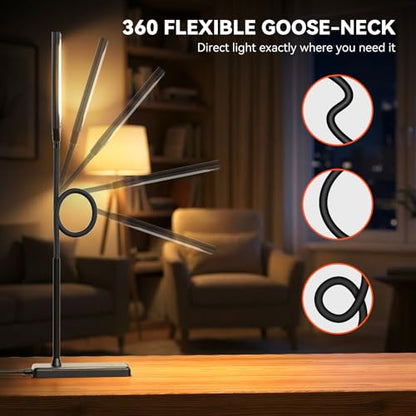 LED Desk Lamp, Eye-Caring Table Lights for Home Office - color: Black