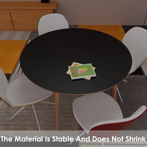 Round Table Mat - 1.8mm Thick,Dia.23 Inch Waterproof & Easy to Clean Protects Table Surfaces Conceals Scratches & Flaws for Coffee Tables & Dining Tables(Black+Black Dia.23Inch) - color: Black+black, size: 23" (Round)