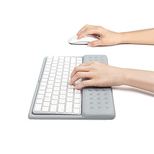 2 in 1 Keyboard Wrist Rest Pad Wrist Support Keyboard Mat Wrist Rest Mouse Pad for Apple Magic Keyboard 2 (Gray)