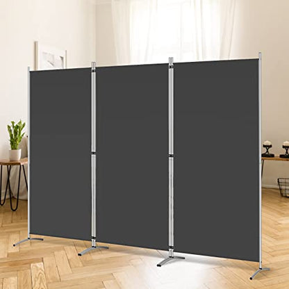 RANTILA 3 Panel Privacy Screen, 6 Ft Tall Folding Privacy Screen Room Dividers, Freestanding Room Partition Wall Dividers, 102''W x 20''D x 71''H, Black - color: Black, size: 34" - 3 Panel