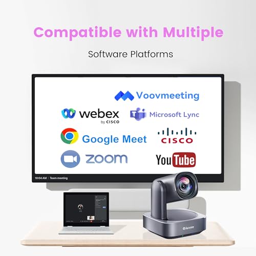 All-in-One PTZ 4K Conference Room Camera System with Bluetooth Speakerphone 12X Optical Zoom HDMI Wide View Angle Lens Works with Zoom Webex for Large Meeting Room - style: 4K 12X Zoom HDMI NO EX MIC