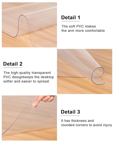 Clear Table Cover Protector 20 x 36 Inch, 2mm Thick - color: Clear, size: 36" x 20"