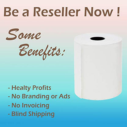 24/Pack Adding Machine Calculator Register Rolls 2 1/4" x 130ft, 1-ply Paper Rolls for El-1750 1801 P23