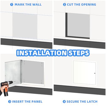 20" x 20" Metal Access Panel, 1MM Thickened Access Panel for Drywall, Aluminum Access Panel for Walls and Ceilings, Rust-Resistant and Easy-to-Install Drywall Access Panel - size: 20in*20in