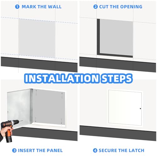 18" x 18" Metal Access Panel, 1MM Thickened Access Panel for Drywall, Aluminum Access Panel for Walls and Ceilings, Rust-Resistant and Easy-to-Install Drywall Access Panel - size: 18in*18in