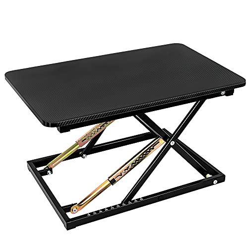 Standing Desk Converter, Height Adjustable Sit Stand Desk Converter, Fully Assembled Monitor Desk Riser for Standing or Sitting, Black, Pattern - color: Pattern-24in