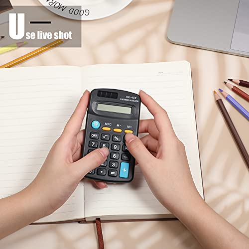 24 Pieces Pocket Size Mini Calculators Handheld Angled 8-Digit Display Calculators Basic Standard Small Accounting Desktop Supplies for Office School and Home