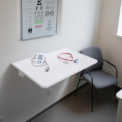 Yescom Wall Mounted Floating Folding Desk Wooden PC Dining Drop Leaf Table - color: White