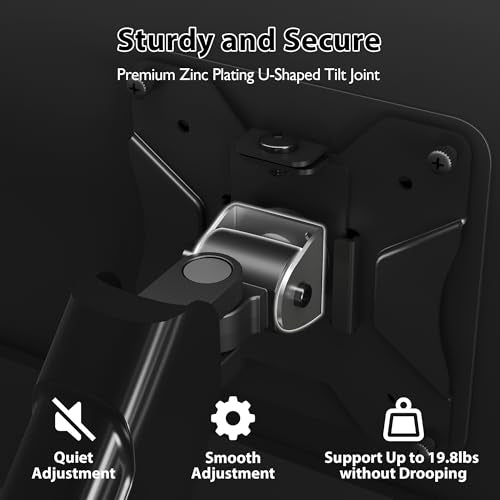 BONTEC Dual Monitor Wall Mount for 13-32 Inch Screens, VESA 75x75/100x100mm | Height Adjustable Gas Spring Arm with Tilt, Swivel & Rotate, Hold Up to 19.8 lbs, Fully Adjustable, Office & Home Use - style: Dual Arms