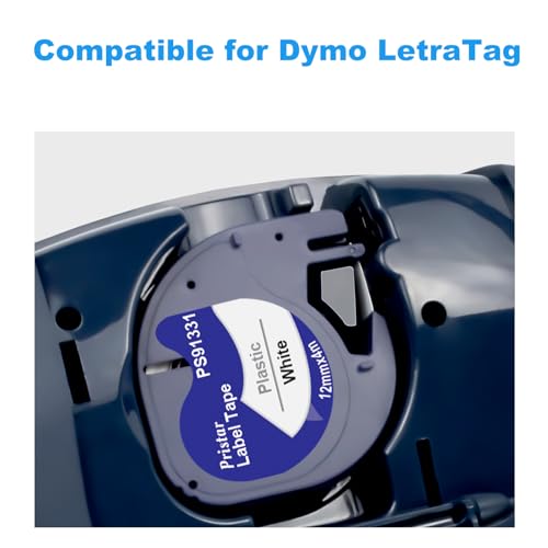 Pristar 20-Pack 91331 Replacement for DYMO LetraTag 91331 Label Tape 12mm