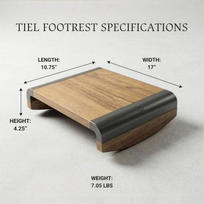 Tiel Designs Ergonomic Under Desk Footrest for Posture Support, Solid Wood, Non Slip Office Foot Stool, Angled Desk Foot Rest for Home and Office