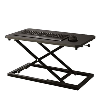 Decoholic 24 inch Height Adjustable Standing Desk Converter（Black） | Scissors Lift Keyboard and Mouse Riser,Ergonomic Sit Stand Workstations，suitable to hold large/small items