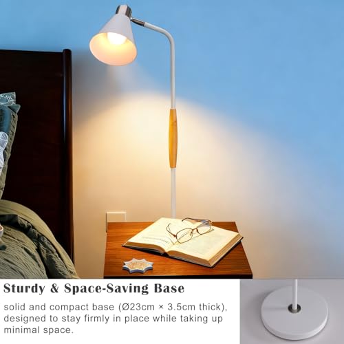 Adjustable Reading Floor Lamp,360°Rotatable Shade,3CCT LED Bulb Include,White - color: White Metal Shade