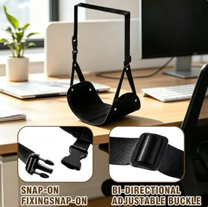 Airplane Foot Hammock, Adjustable Travel Foot Rest for Plane, Portable Leg Rest Under Desk, Comfortable Foot Hanger for Long Flights, Travel Accessories for Adults Kids